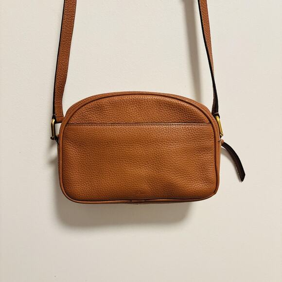 J Crew Bag Womens One Size Brown Pebbled Leather Crossbody Purse Monogram - Picture 1 of 12